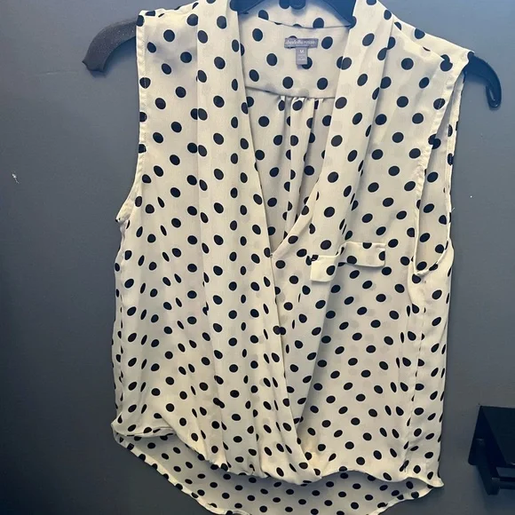 Charlotte Russe Black and White Polka Dot Blouse - Picture 2 of 4